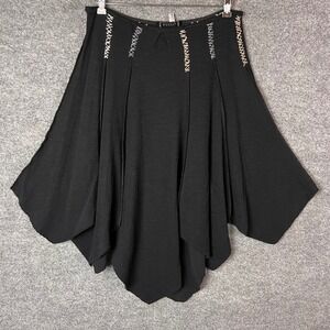 Psylo Skirt Womens M-L Black Handcrafted Goth Punk Pixie Hem Stitching